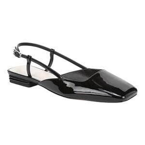 Franco Sarto Women's Tadella Square Toe Slingback Flats Black Size 8 1/2 M
